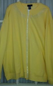 Jeweled zip-up cardigan